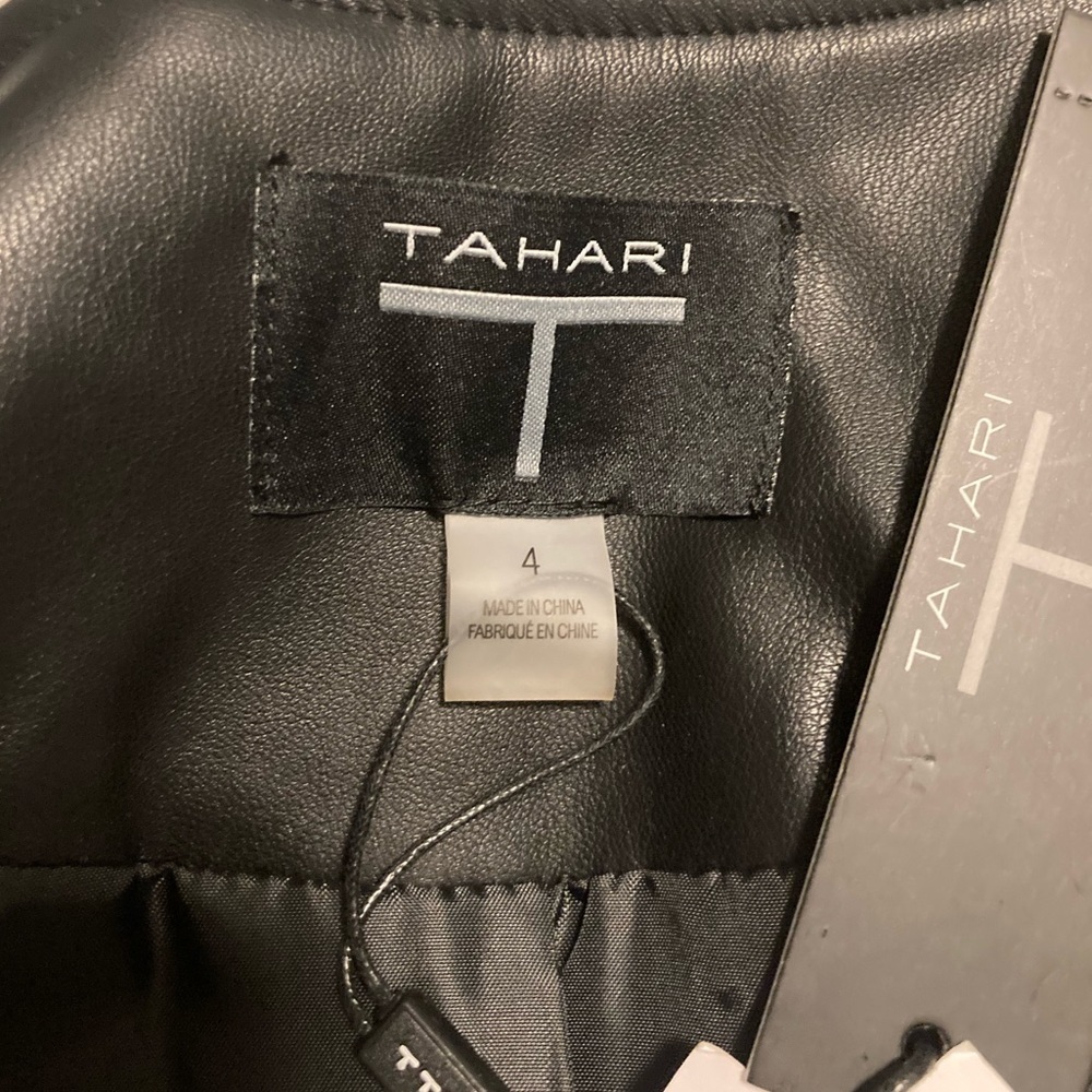 NWT Black Tahari Faux Leather women’s Jacket. - Picture 5 of 5